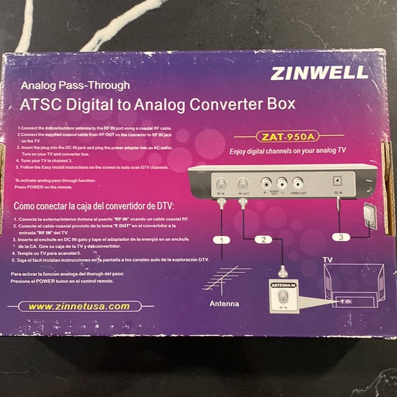 Zinwell Analog Pass-Through Digital Converter Box ZAT-950A - Picture 2 of 4